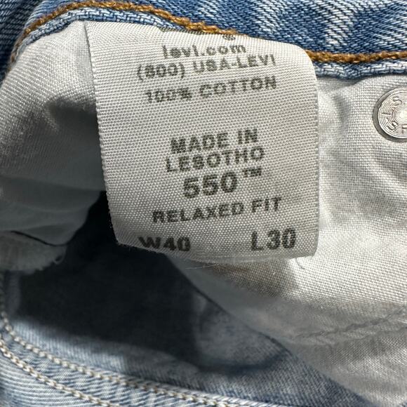 Vintage Levis 550 Jeans‎ Men Size 40 Light Blue Denim Relaxed Fit 100% Cotton - Picture 8 of 9
